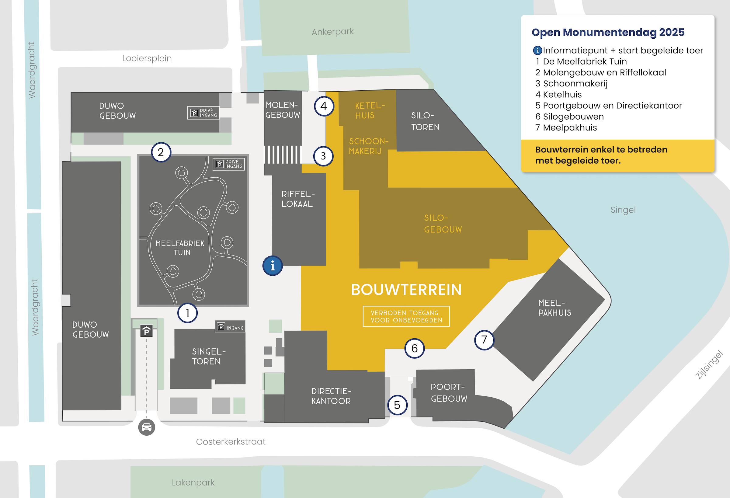 Plattegrond De Meelfabriek in Leiden Open Monumentendag 2025