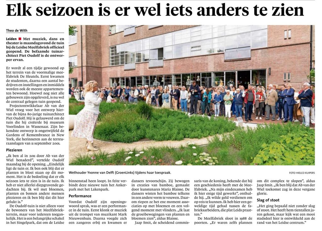 Tuinopening De Meelfabriek in Leiden